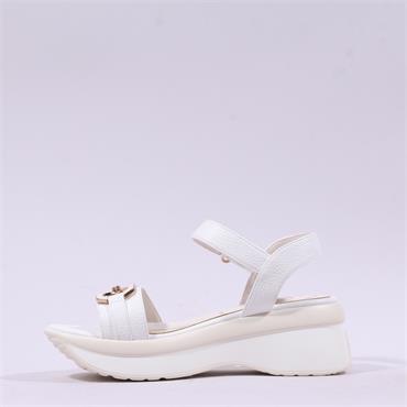 Una Healy Skater Boy Wedge Sandal - White Combi